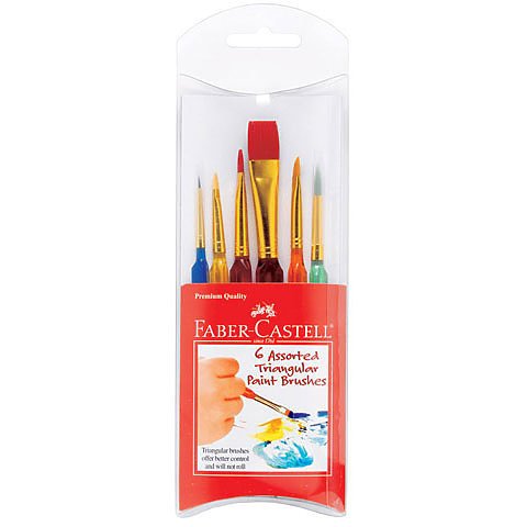 TRIANGULAR HANDLE PAINTBRUSH SET 6CT