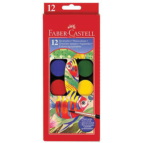 WATERCOLOR PAINT CAKES SET 12PC WITH