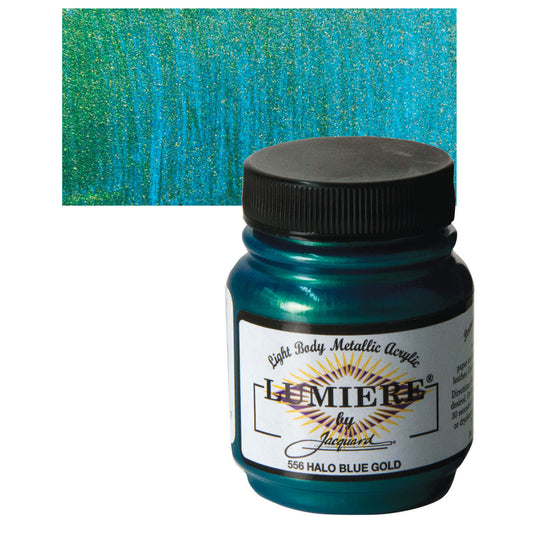 Jacquard Lumiere Acrylic metallic/pearlesce HALO BLUE GOLD 2.25OZ