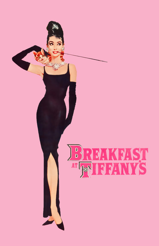 Pink "Breakfast at Tiffany's" " 13 x 19" Archival Poster on Artist Grade BFK Reeves Paper