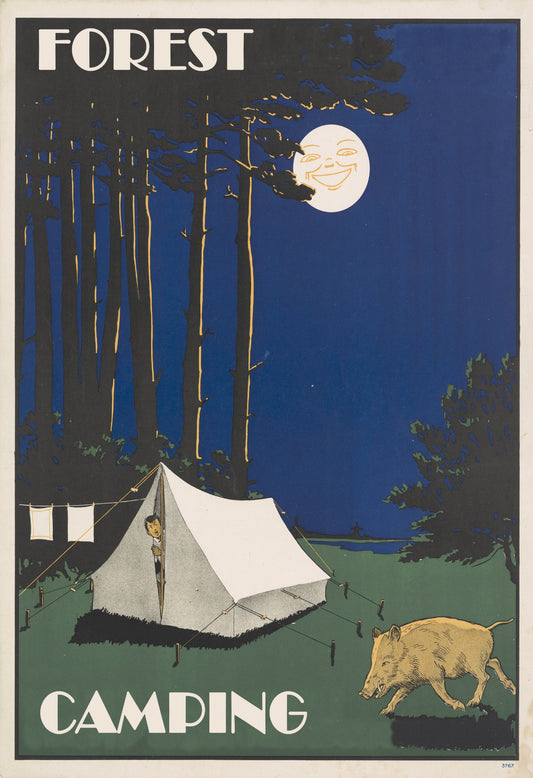"Forest Camping" 13 x 19" Archival Poster on Artist Grade BFK Reeves Paper