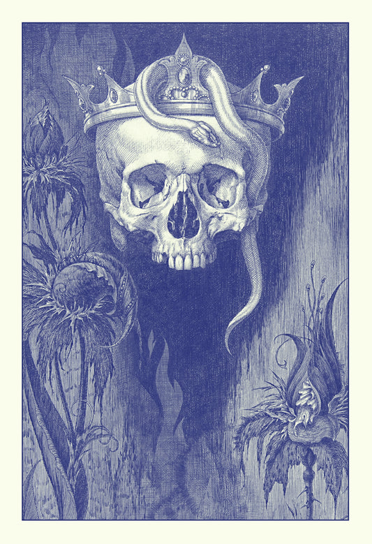 "Skull of the King" 13 x 19" Archival Poster on Artist Grade BFK Reeves Paper
