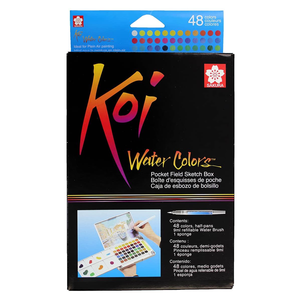 Koi Watercolor Pocket Field Sketch Box - 48 Colors