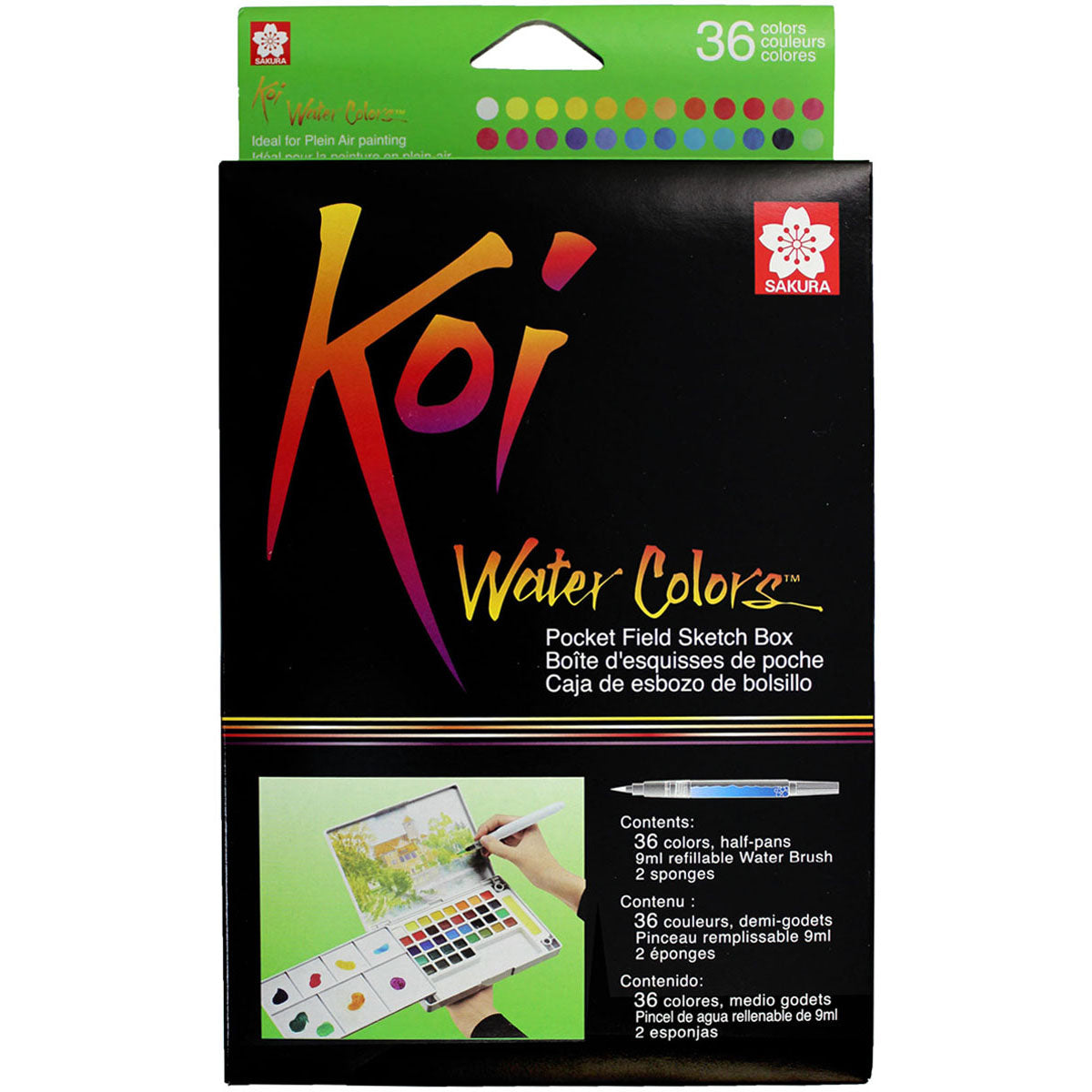 Koi Watercolor Pocket Field Sketch Box - 36 Colors